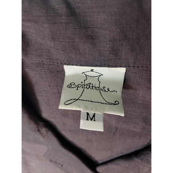 Spirithouse Button Down Top/Blazer Jacket M Cotton/Linen Purple (ish) /gray - Picture 6 of 6